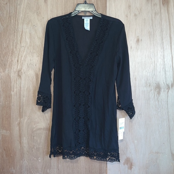 La Blanca Island Fare V- Neck Tunic Cover Up Sz Extra Small - Picture 3 of 10